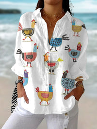 Ingrid™ Playful Hen Blouse in Multicolour