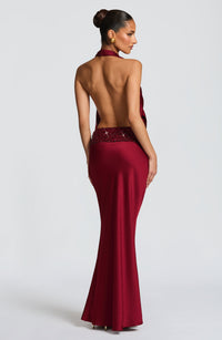 Genevieve Maxi Skirt - Burgundy