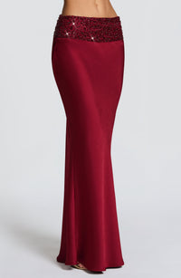 Genevieve Maxi Skirt - Burgundy