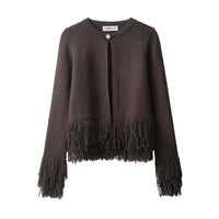 Irene Elegant Knit Cardigan in Kastanienbraun