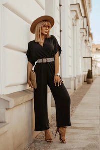 Irene - Jumpsuits with Short Sleeves in Black