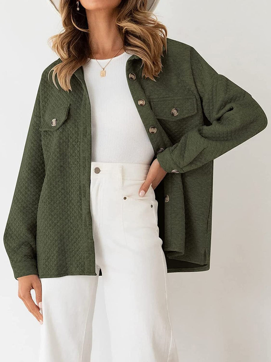 Irene Shirt with Pockets in Olive Green