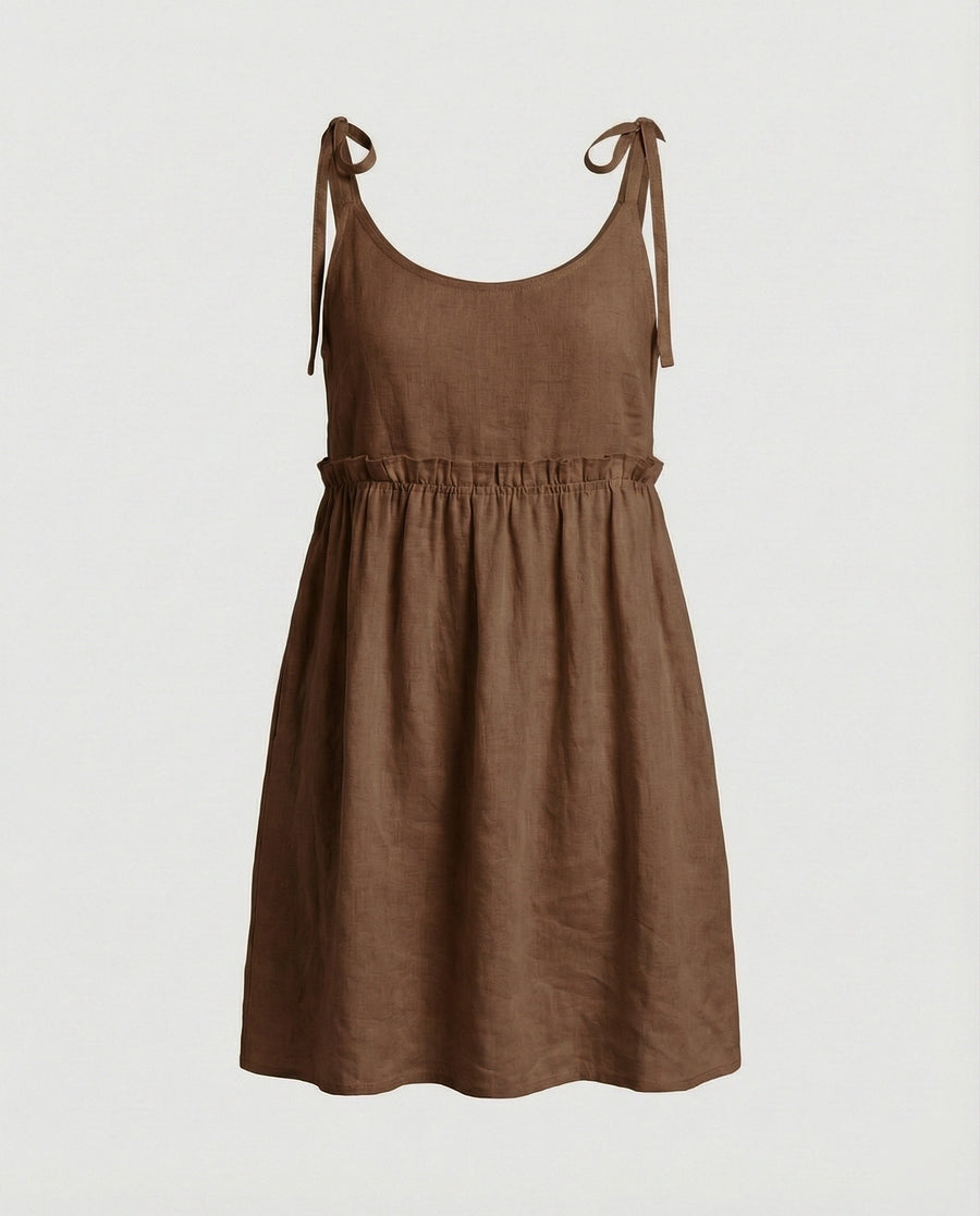 Irene Summer Dress in Brown