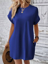 Iris Casual Dress with Pockets in Blue