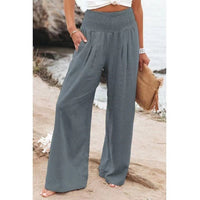 Iris Comfortable Linen Trousers in Grey