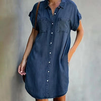 Iris Denim Dress in Navy