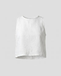 Iris Elegant Linen Top in Light Grey