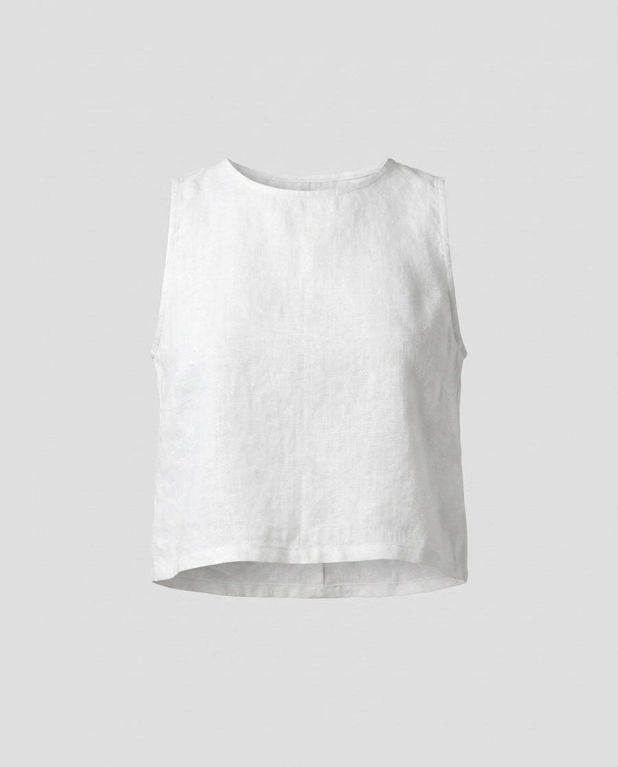Iris Elegant Linen Top in Light Grey