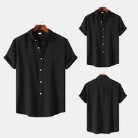 Iris Elegant Shirt with Short Sleeve and Button Front in Beige