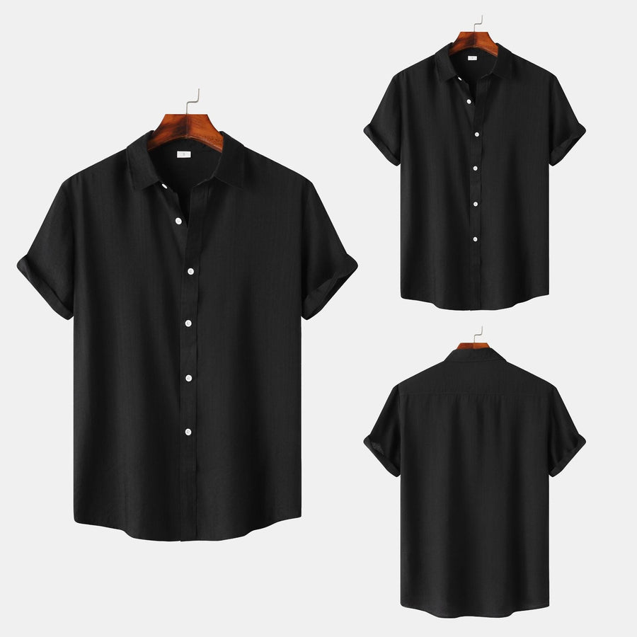 Iris Elegant Shirt with Short Sleeve and Button Front in Beige