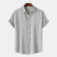 Iris Elegant Shirt with Short Sleeve and Button Front in Grey