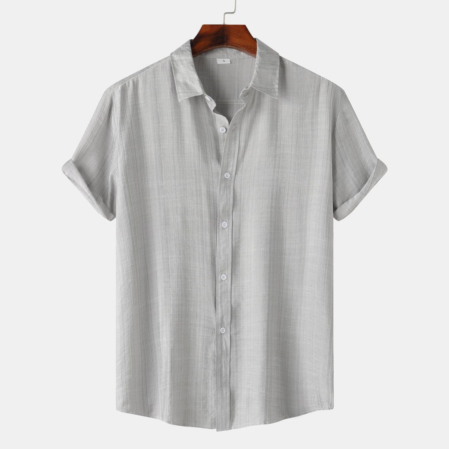 Iris Elegant Shirt with Short Sleeve and Button Front in Grey