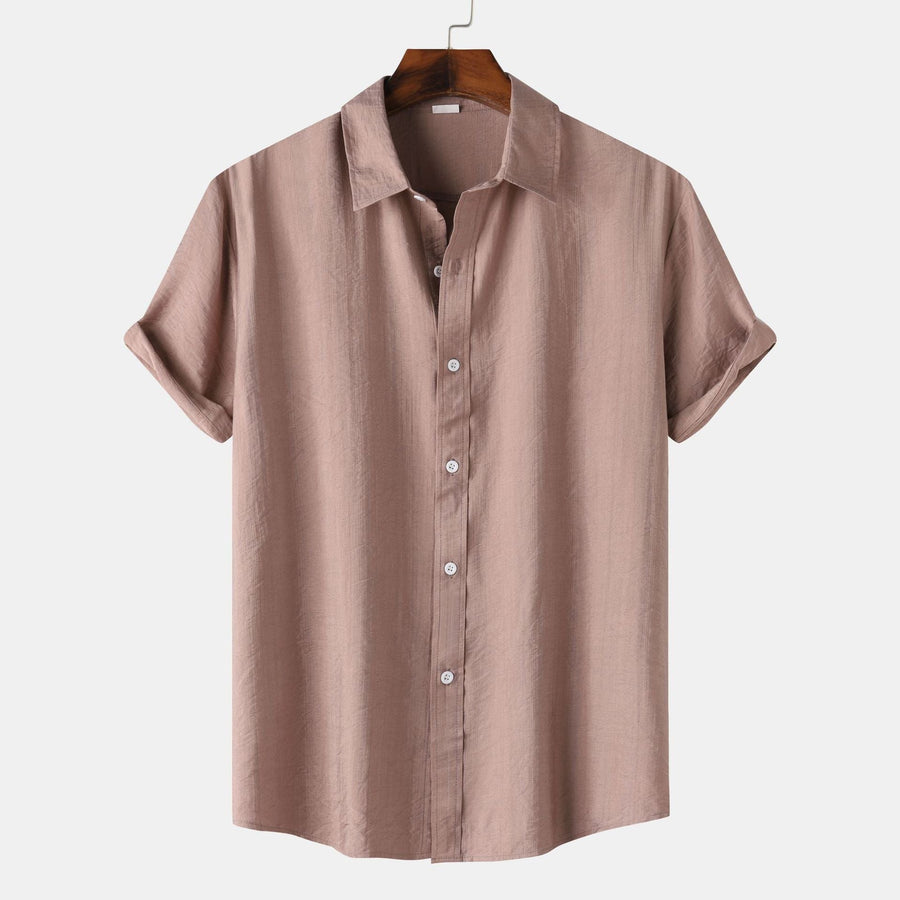Iris Elegant Shirt with Short Sleeve and Button Front in Pink