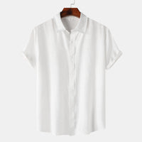 Iris Elegant Shirt with Short Sleeve and Button Front in White