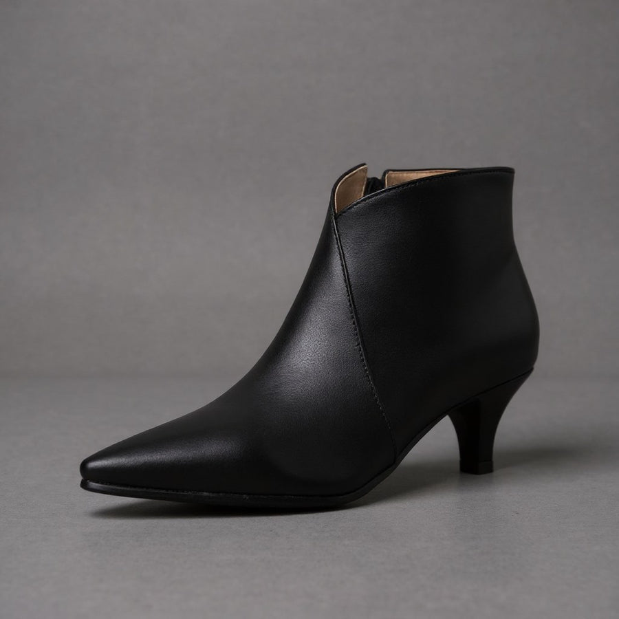 Iris Kitten Heel Ankle Boot in Black