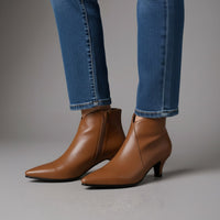 Iris Kitten Heel Ankle Boot in Sienna Brown