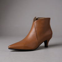 Iris Kitten Heel Ankle Boot in Sienna Brown