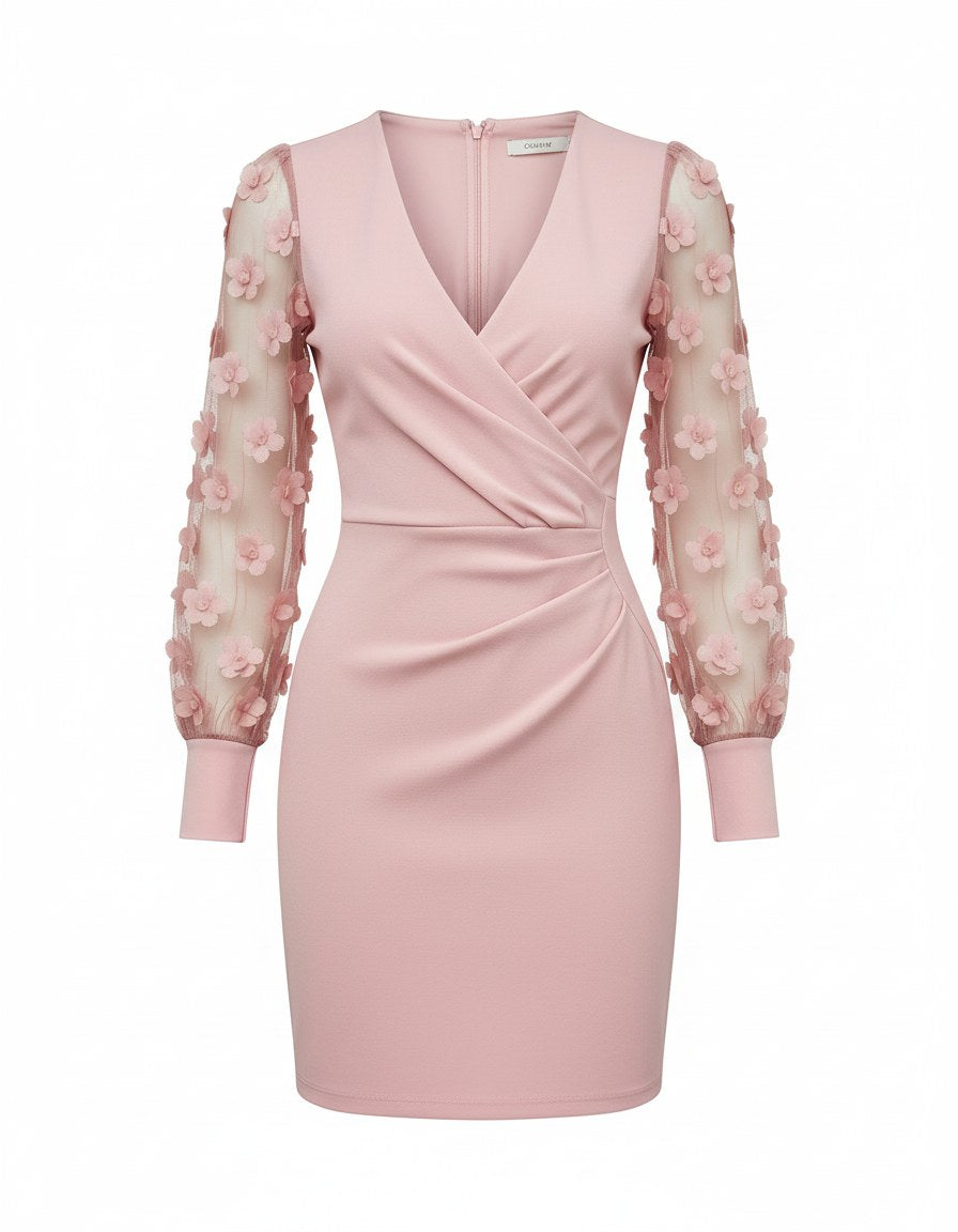 Iris Lace Dress in Pink
