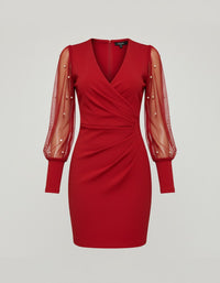 Iris Lace Dress in Red