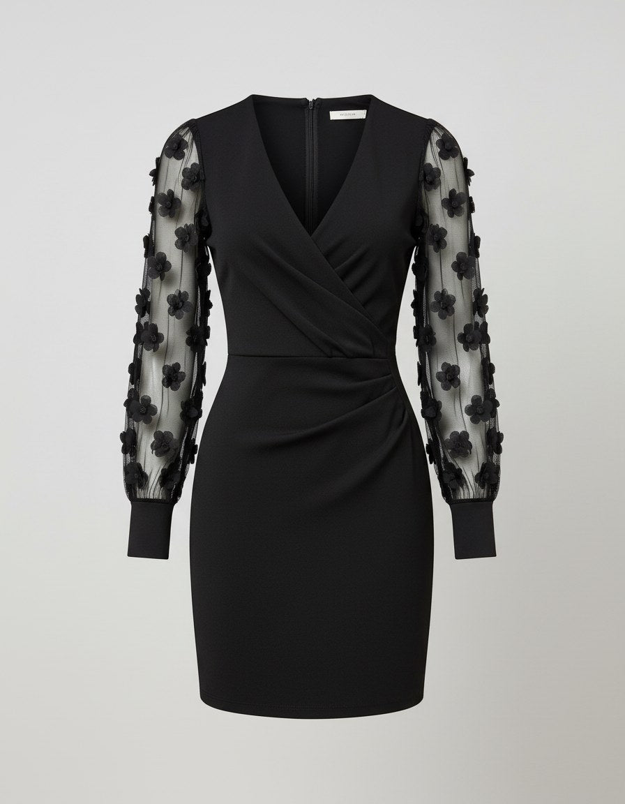 Iris Lace Dress in Schwarz B