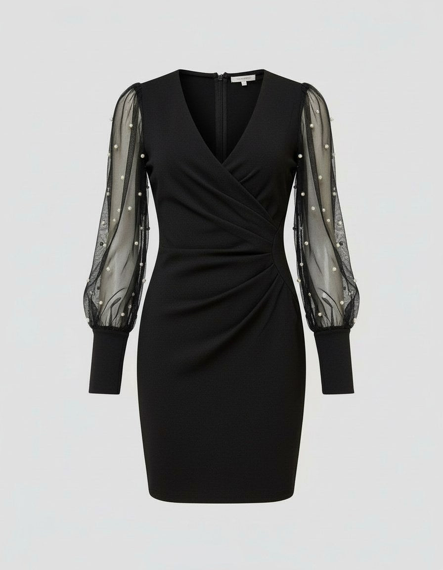 Iris Lace Dress in Schwarz C