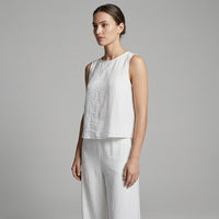 Iris Sleeveless Wide-Leg Two-Piece Set in Chalk