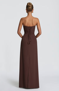 Rosie Maxi Dress – Plum Brown