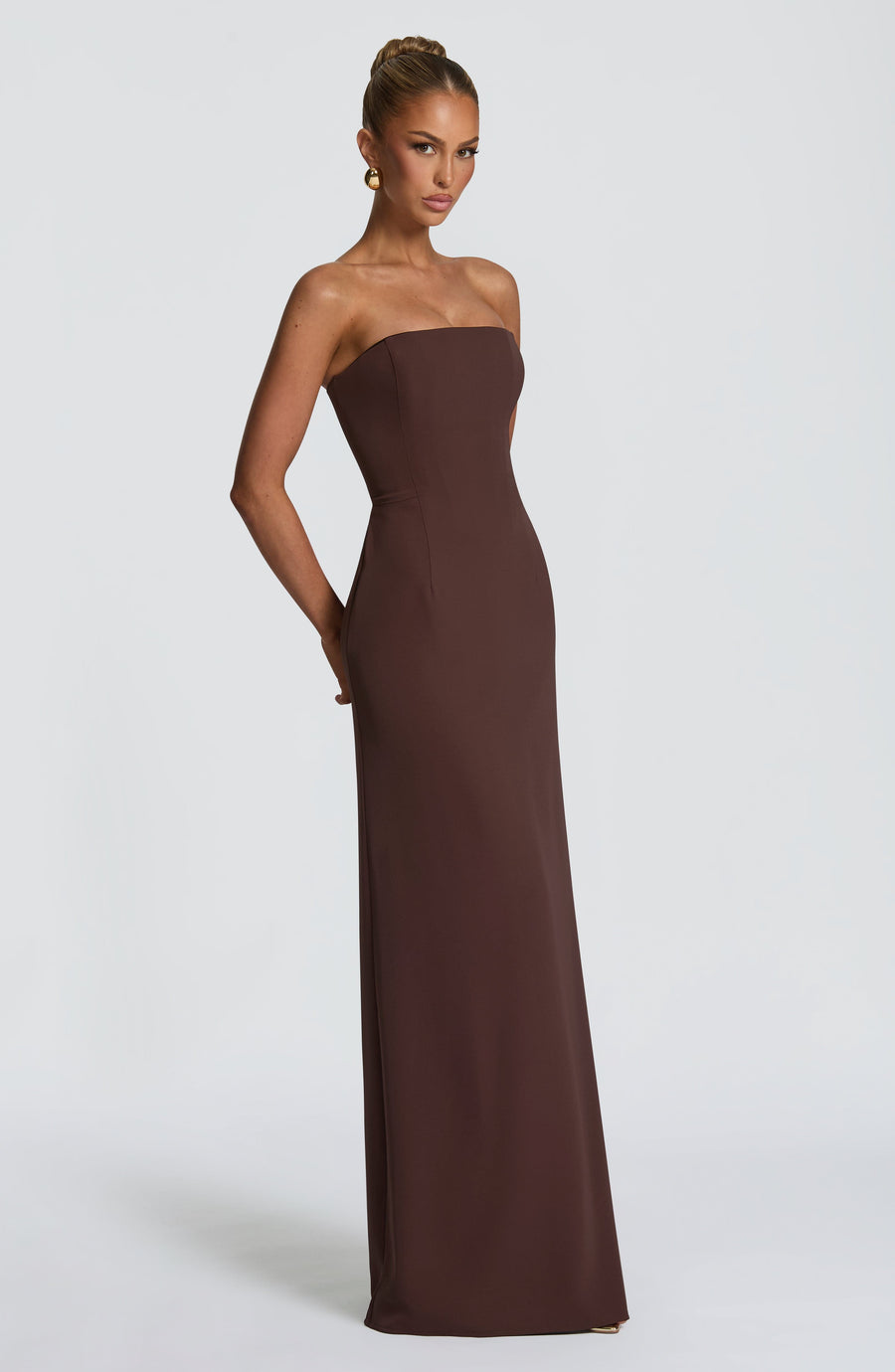Rosie Maxi Dress – Plum Brown