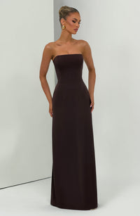 Rosie Maxi Dress – Plum Brown