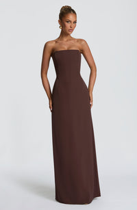 Rosie Maxi Dress – Plum Brown