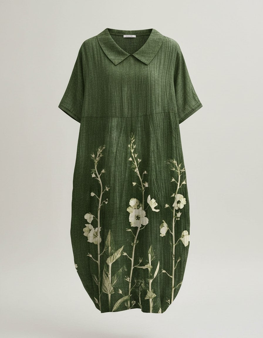 Isabeau Airy Summer Dress in Green