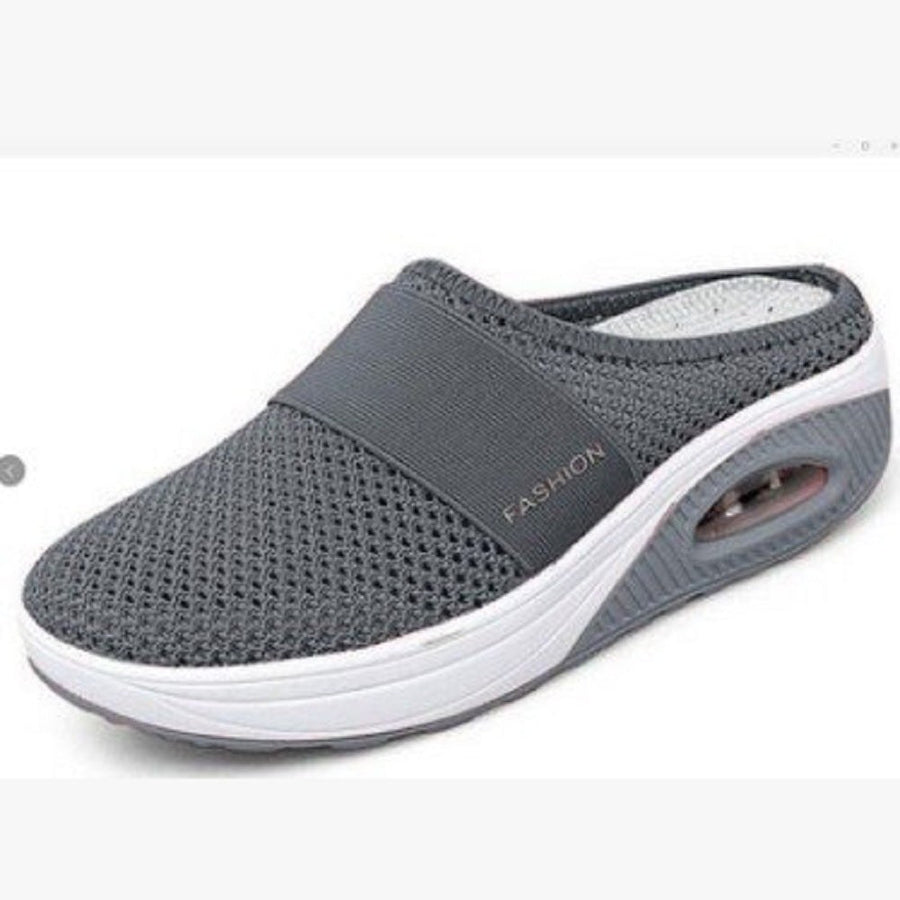 Isabeau Breathable Mules in Dark Grey