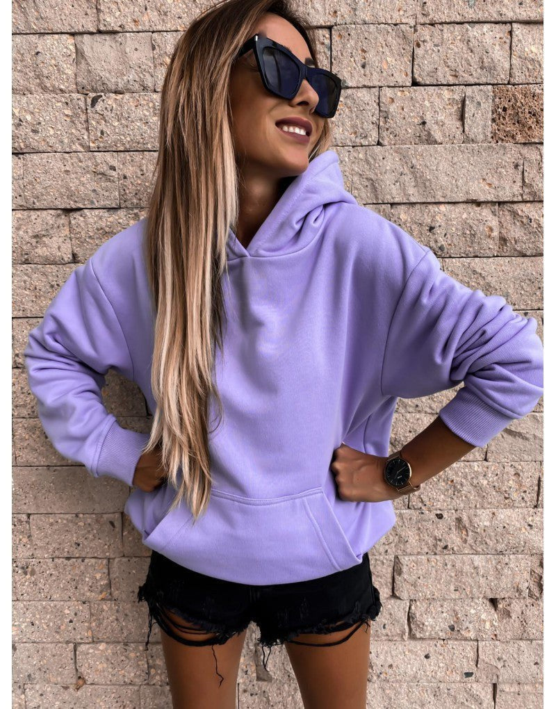 Isabeau Casual Hoodie with Hood in Purple