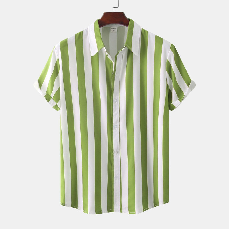 Isabeau Elegant Shirt with Short Sleeve in Apple Green