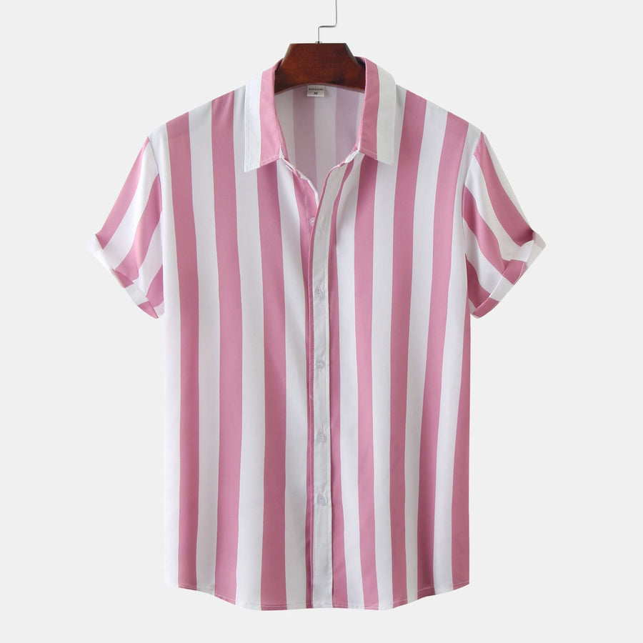 Isabeau Elegant Shirt with Short Sleeve in Pink
