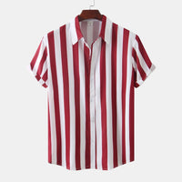Isabeau Elegant Shirt with Short Sleeve in Red