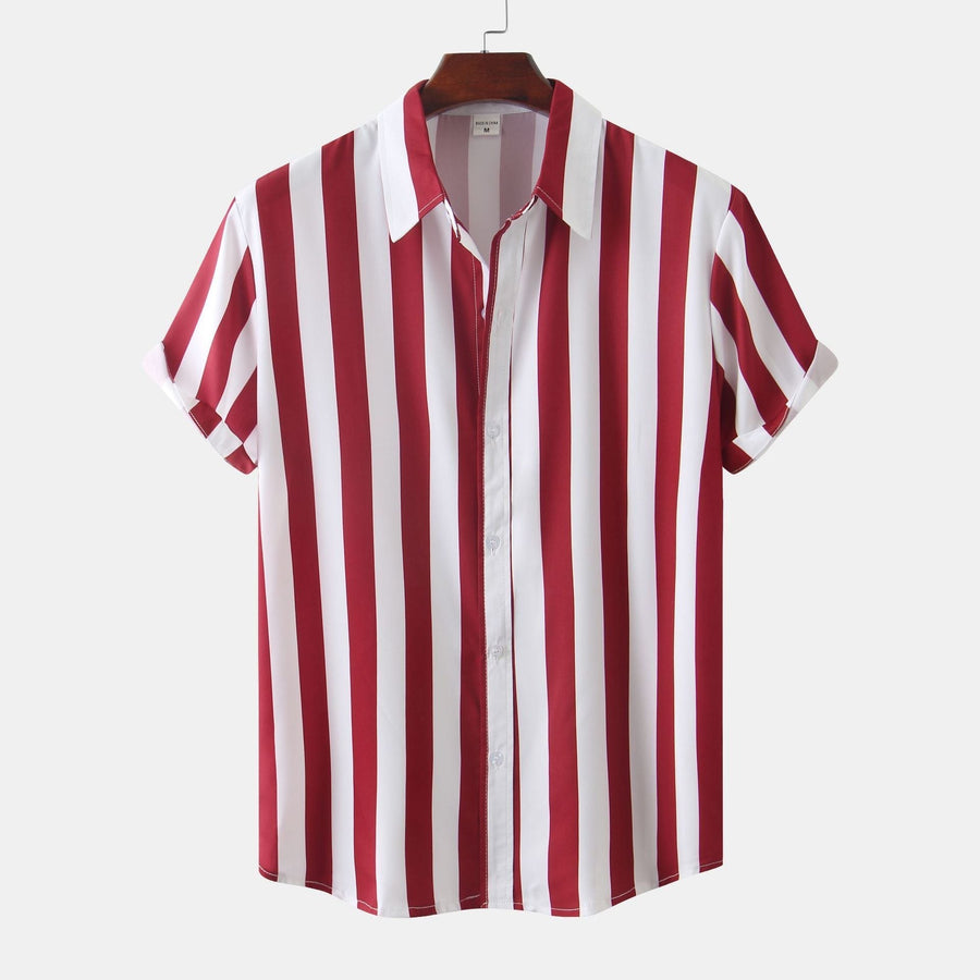 Isabeau Elegant Shirt with Short Sleeve in Red