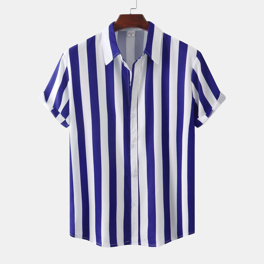 Isabeau Elegant Shirt with Short Sleeve in Royal Blue