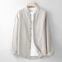 Isabeau Lightweight Linen Shirt in Mandel Beige