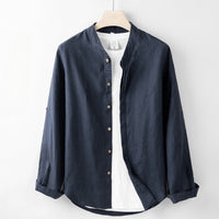 Isabeau Lightweight Linen Shirt in Tief Blau