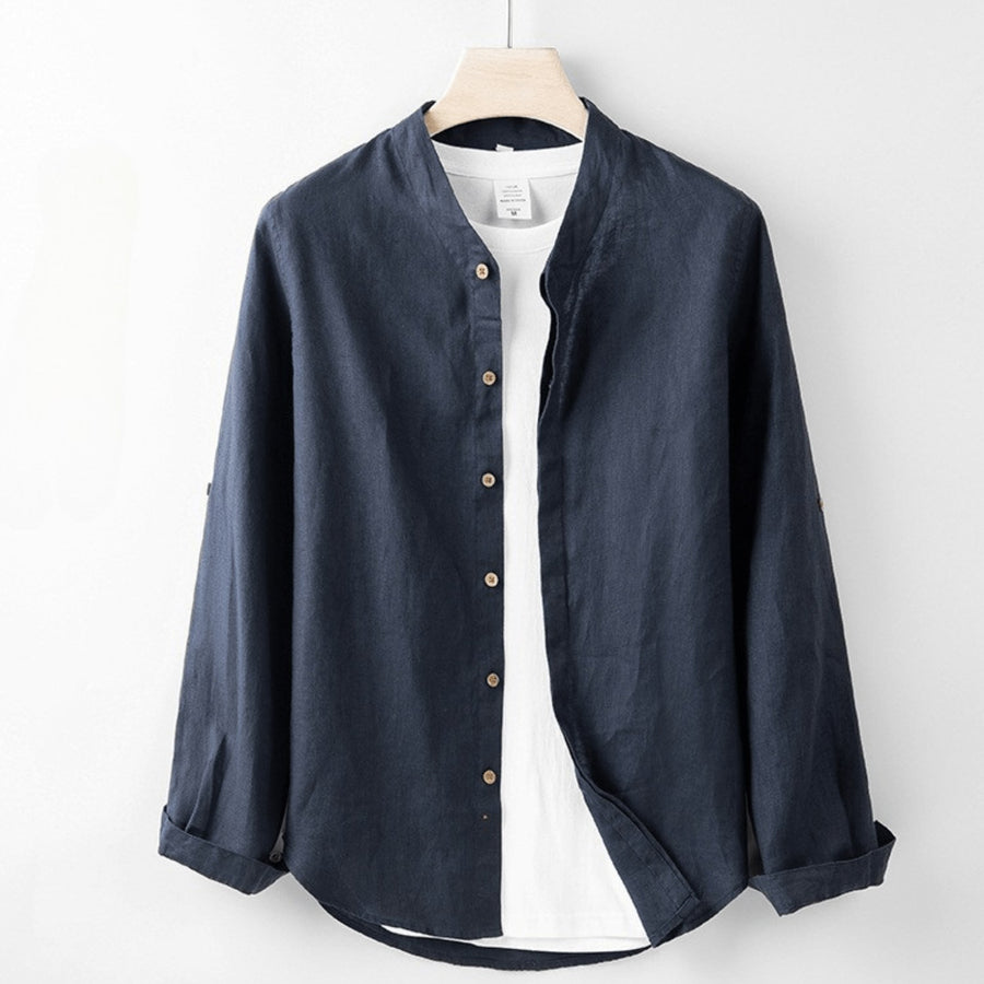 Isabeau Lightweight Linen Shirt in Tief Blau