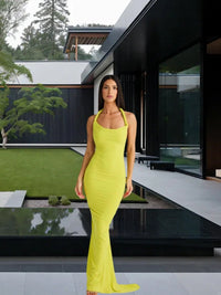 Isabeau Maxi Dress in Neon Yellow