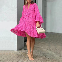 Isabeau Summer Dress in Dark Pink