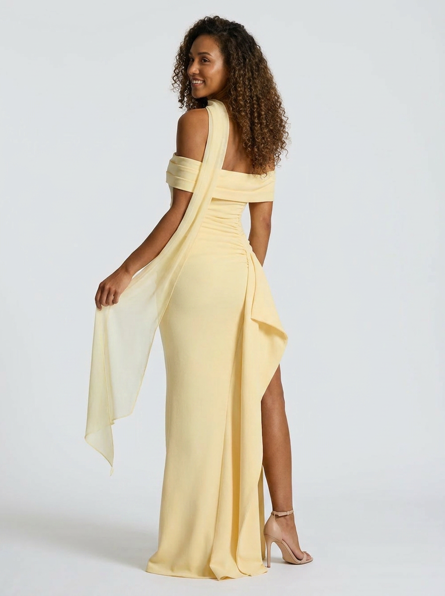 Isabella | Ruched Off Maxi Dress