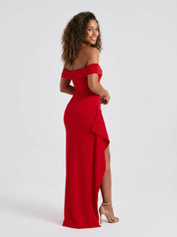 Isabella | Ruched Off Maxi Dress