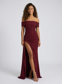 Isabella | Ruched Off Maxi Dress