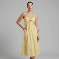 Isabella Tie-Front Midi Dress in Buttercup