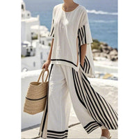 Isabelle™ Striped Two-Piece Set in White