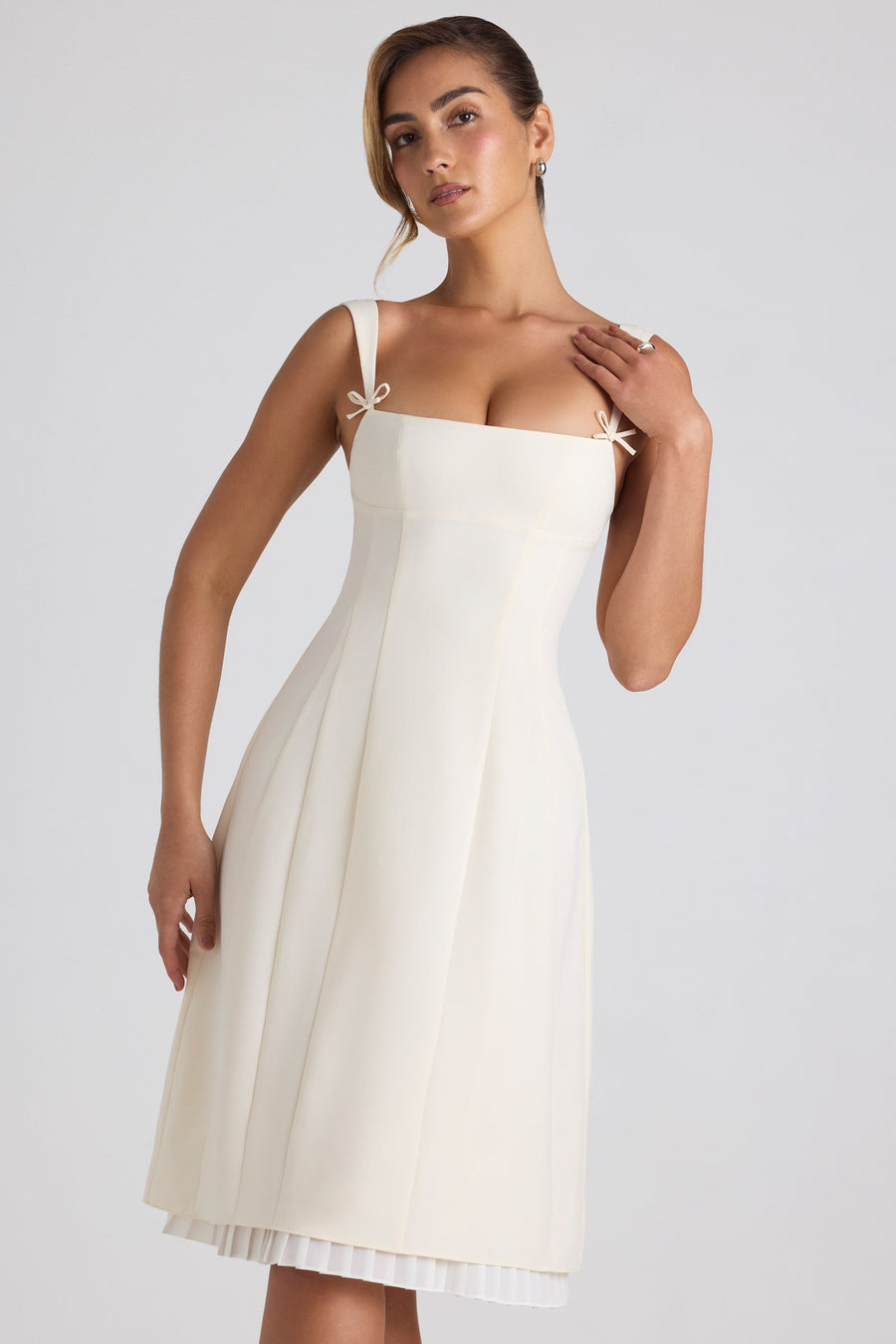 Renata Pleated A-Line Mini Dress