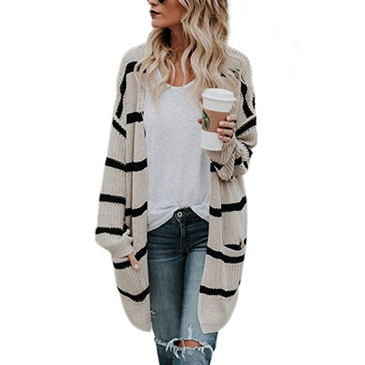 Isadora Casual Knit Cardigan in Striped
